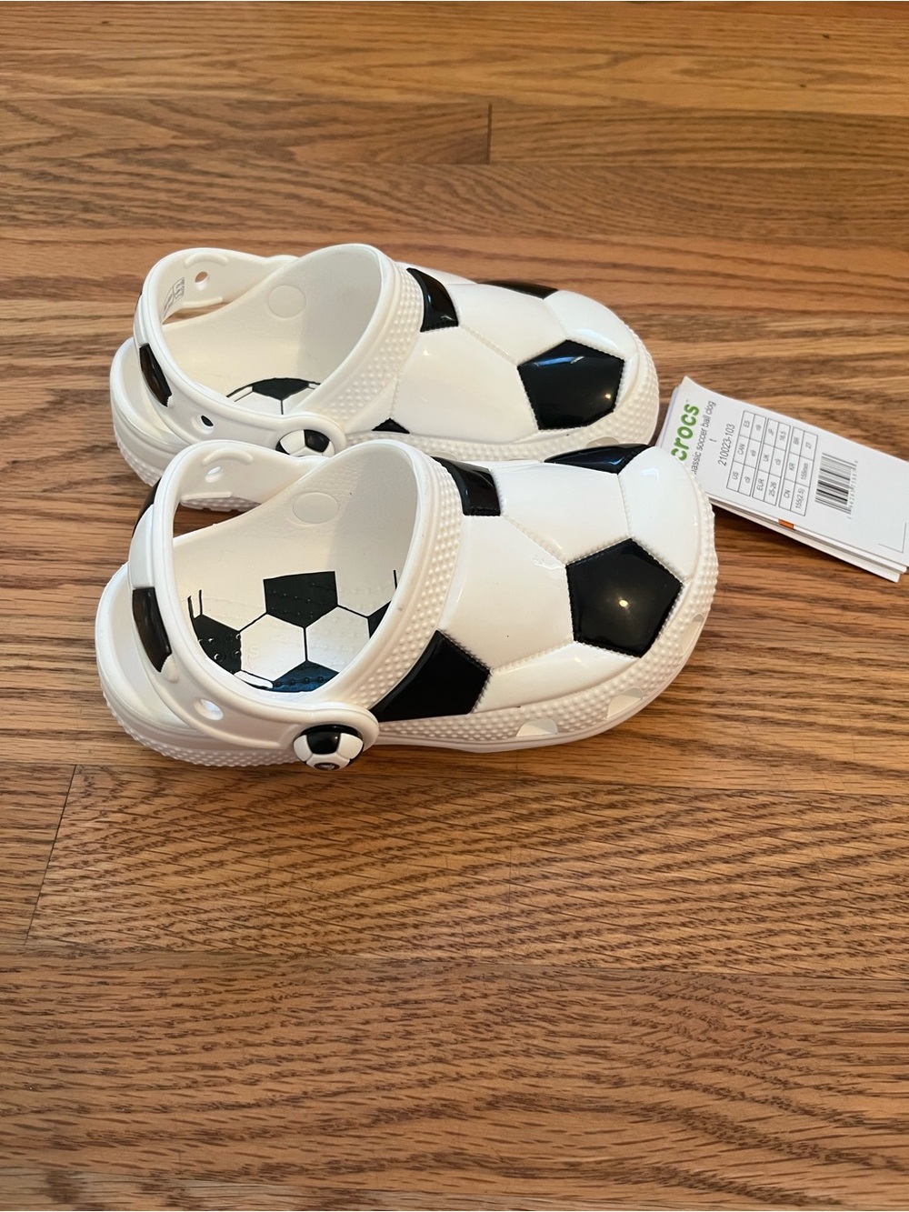Crocs Kids' Soccer Print Clog - White/Black Sz 9 NWT